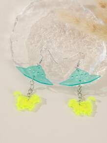 Cartoon UFO Drop Earrings - Multicolor - View 3