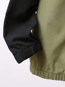 Boys Letter Graphic Colourblock Half Zip Hooded Jacket & Trousers - Multicolor - View 3