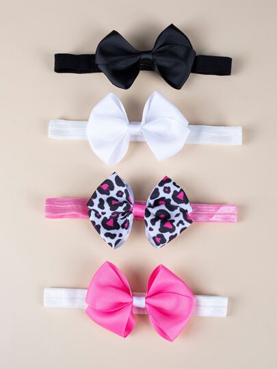 4pcs Baby Bow Decor Hair Band