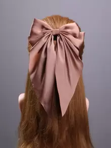 1 Máy Tính Nữ Kích Thước Nhỏ Nơ Kẹp Tóc Có Kẹp Cá Sấu, Phụ Kiện Tóc Dễ Thương - Cà phê - Xem 1