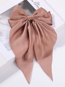 1 Máy Tính Nữ Kích Thước Nhỏ Nơ Kẹp Tóc Có Kẹp Cá Sấu, Phụ Kiện Tóc Dễ Thương - Cà phê - Xem 2