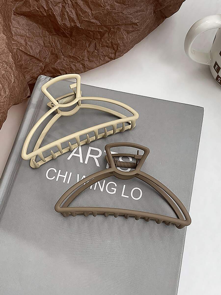2pcs Semicircle Design Hair Claw - Multicolor - View 1