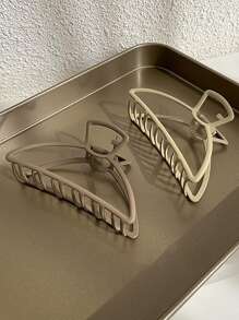 2pcs Semicircle Design Hair Claw - Multicolor - View 3