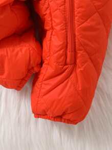 Baby Zipper Up Hooded Jumpsuit - Orange - View 5
