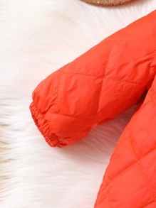 Baby Zipper Up Hooded Jumpsuit - Orange - View 6