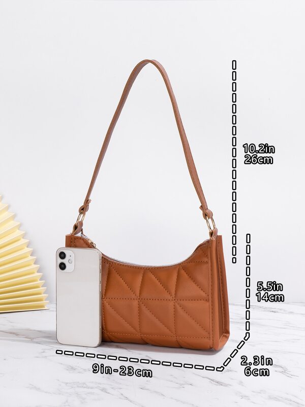 Quilted Pattern Baguette Bag SHEIN USA