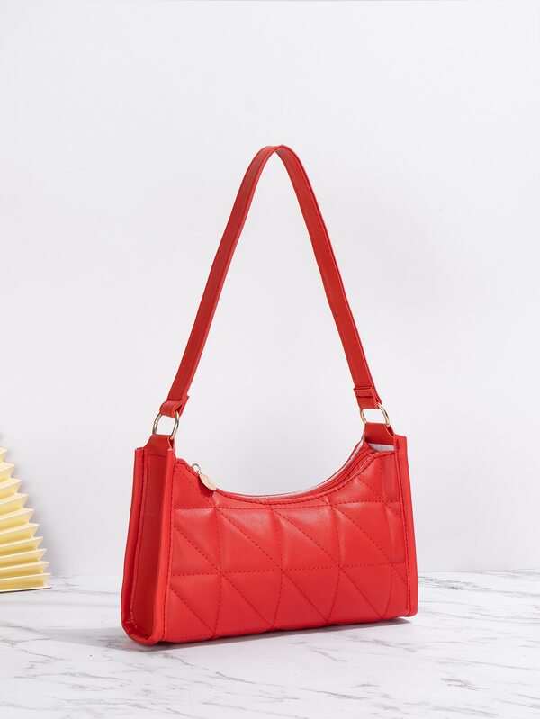 Quilted Pattern Baguette Bag shoulder bag,clutch bag,clutch minimalist