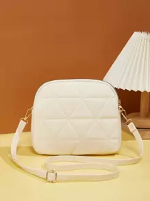 Butterfly Decor Quilted Crossbody Bag, Butterfly Bag Valentines - Beige - View 4