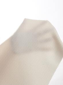 SHEIN Tall 素色條紋針織小高領連身背心 - 白色 - 查看 6