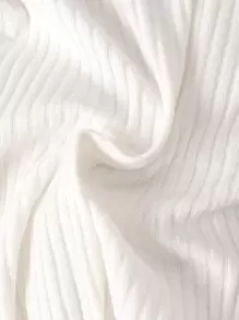 SHEIN Baby Lettuce Trim Tee & Bow Front Ruffle Trim Pinafore Dress - Multicolor - View 8