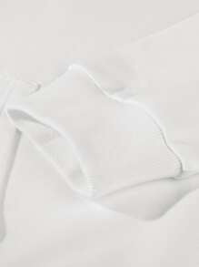 Manfinity Men Cartoon Graphic Drop Shoulder Drawstring Hoodie - White - View 6