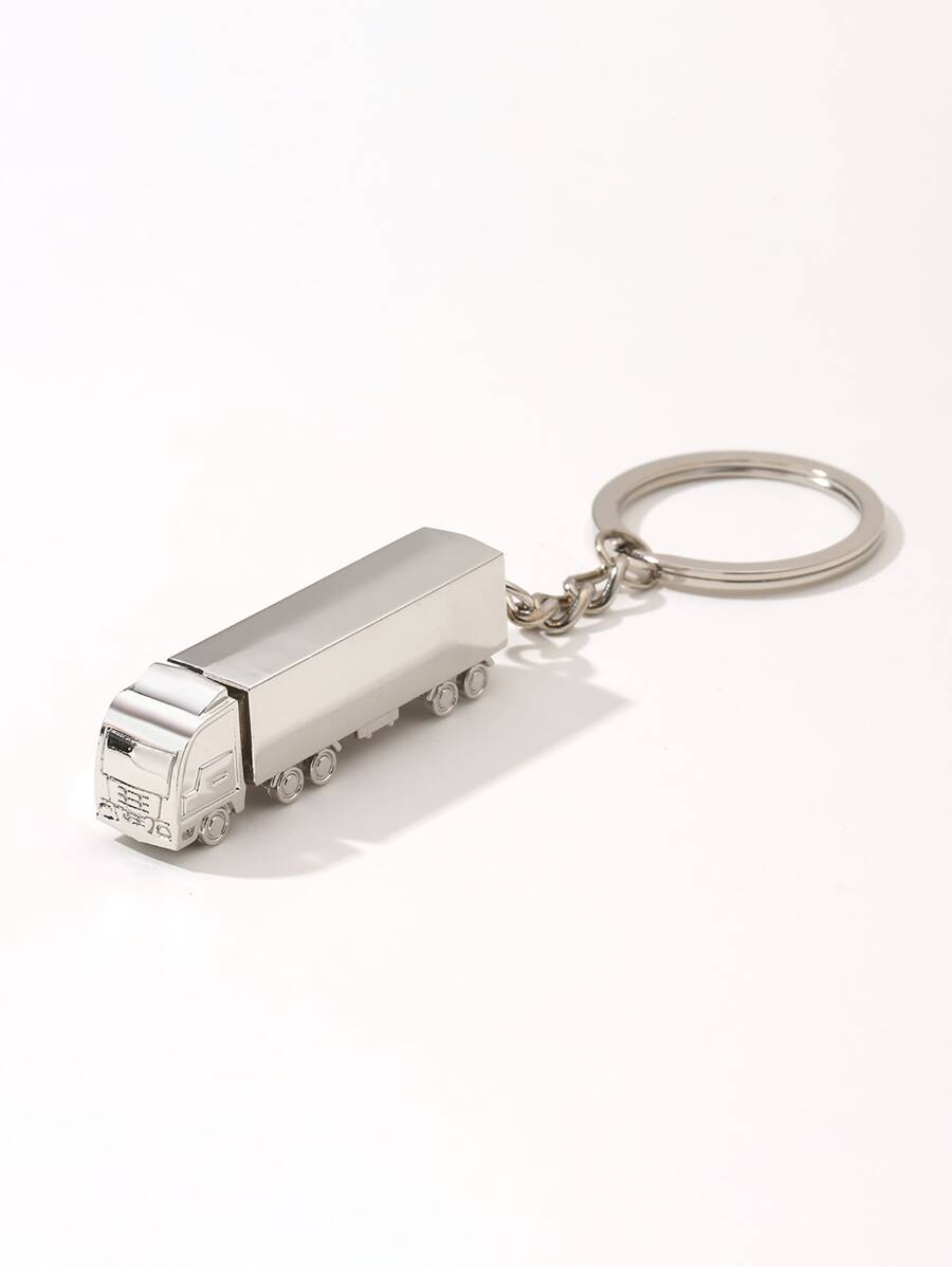 Móc khóa xe tải lớn cá nhân hóa dành cho nam, móc khóa mô hình xe hơi mini 3D, quà tặng sáng tạo cho trẻ em và bạn bè, phụ kiện túi xách, phụ kiện ba lô đi học, dây đeo túi phong cách Goth Y2k dễ thương, có ngăn đựng thẻ, phụ kiện túi xách, phụ kiện Giáng sinh - Bạc - Xem 1