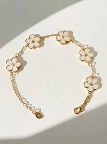 Flower Decor Bracelet - Multicolor - View 1