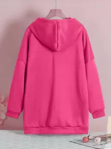 INAWLY Capuche longue zippée avec cordon de serrage, doublure thermique, épaules tombantes, pour l'hiver