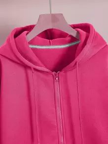 INAWLY Capuche longue zippée avec cordon de serrage, doublure thermique, épaules tombantes, pour l'hiver