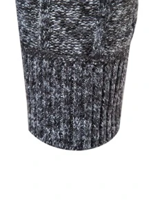 Manfinity Men Marled Knit Half Zipper Jumper - Grey - View 5