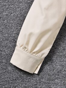 Niñas Camisa con botón delantero & Pantalones de tiras - Caqui - Ver 6