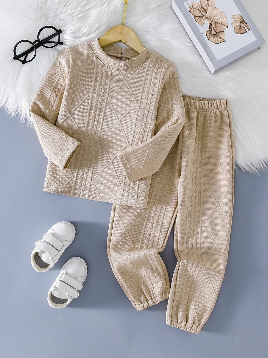 Toddler Girls Solid Tee & Joggers - Apricot - View 1