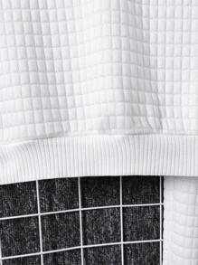 SHEIN Boys Letter Patched Detail Drop Shoulder Sweatshirt & Joggers - White - View 5