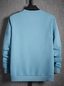 Manfinity RebelGame Men Astronaut & Slogan Graphic Sweatshirt - Baby Blue - View 2