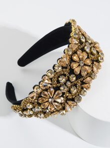 Cubic Zirconia Decor Headband Royal Tiaras - Multicolor - View 3