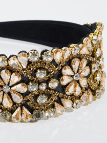 Cubic Zirconia Decor Headband Royal Tiaras - Multicolor - View 4