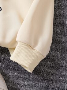 少女卡通图案卫衣 - 杏色 - 查看 5