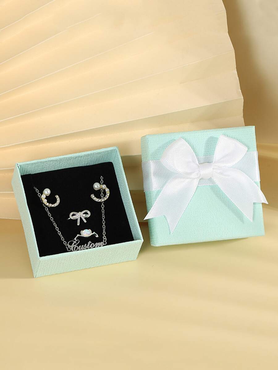 1pc Minimalist And Portable Jewelry Storage Box - Green - View 1