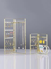 1入組可折疊首飾收納架 - 金色 - 查看 1