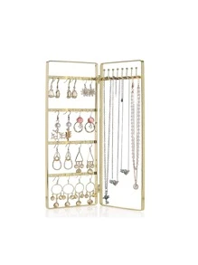 1入組可折疊首飾收納架 - 金色 - 查看 2