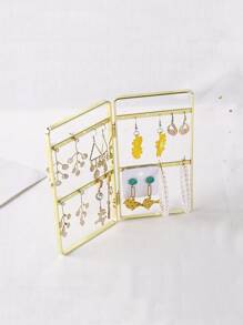 1入組可折疊首飾收納架 - 金色 - 查看 3