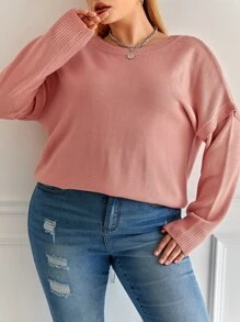 SHEIN Essnce Jersey con cadena de espalda con tira cruzada de hombros caídos - Naranja Coral - Ver 2