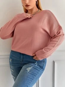 SHEIN Essnce Jersey con cadena de espalda con tira cruzada de hombros caídos - Naranja Coral - Ver 6