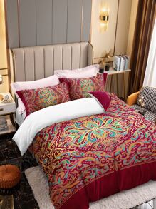 捲形花紋被套套裝不附帶內芯 - 彩色 - 查看 2