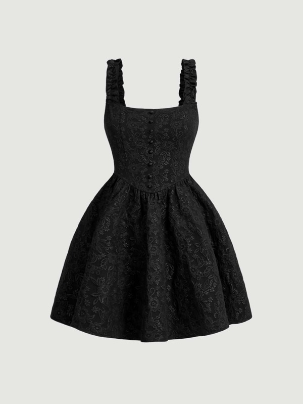 SHEIN MOD Jacquard Button Front Cami Dress SHEIN USA