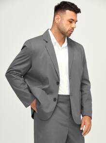 Manfinity Men Single Breasted Blazer & Trousers Suit - Grey - View 5