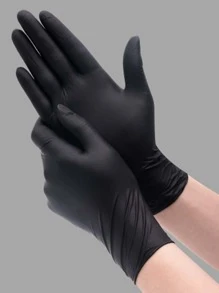 50入組/套防水一次性PVC家用手套經典黑色家用洗碗手套