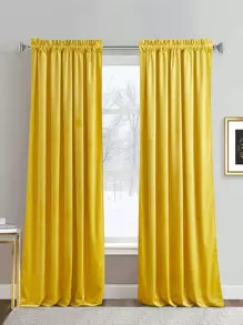 Cortina una sola pieza unicolor - Amarillo - Ver 1