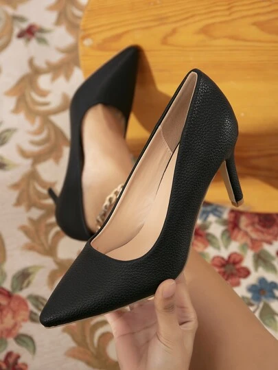 Fall/Winter 2025 Women's Black High Heels Shoes, Casual Elegant Minimalist Style Fashion High Heel Pumps For Party,Elegant