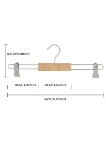 3pcs Pants Hanger With Clothespin - Silver - View 7