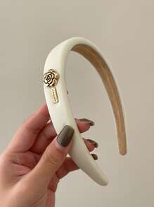 Diadema decorativa con flores, un regalo elegante perfecto para amigos para uso diario, diademas, aros de pelo - Blanco - Ver 2