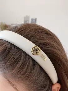 Diadema decorativa con flores, un regalo elegante perfecto para amigos para uso diario, diademas, aros de pelo - Blanco - Ver 3