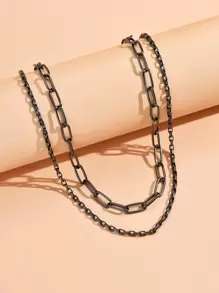 2 piezas Collar de cadena minimalista