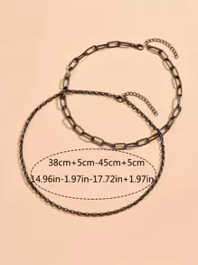 2 piezas Collar de cadena minimalista
