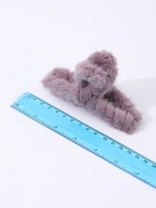 3pcs Solid Fuzzy Hair Claw - Multicolor - View 5