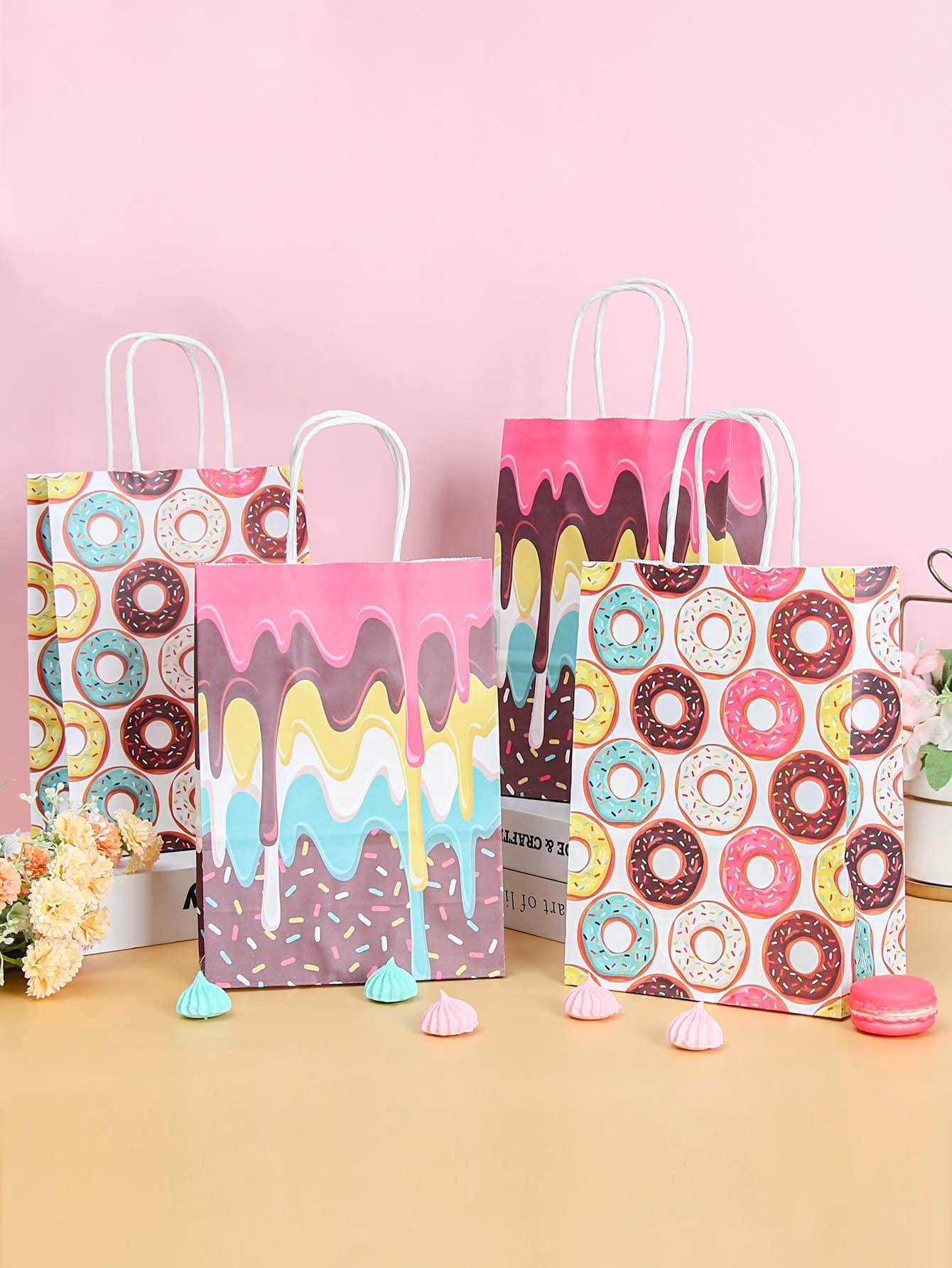4pcs Donut Pattern Gift Bag - Multicolor - View 1