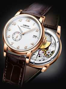 LOBINNI 男士圓形指針防水機械手表 - 玫瑰金 - 查看 1