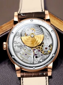 LOBINNI 男士圓形指針防水機械手表 - 玫瑰金 - 查看 4