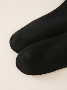 Men Skeleton Pattern Crew Socks, For Halloween - Black and White - View 3