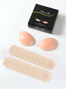 1對矽膠乳貼和5對花型乳貼和5對圓形乳貼 - 杏色 - 查看 1